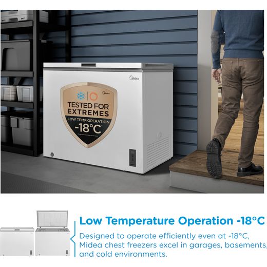 Midea MDRC345FZE01 Chest Freezer - White - Annotation - Low temp shot