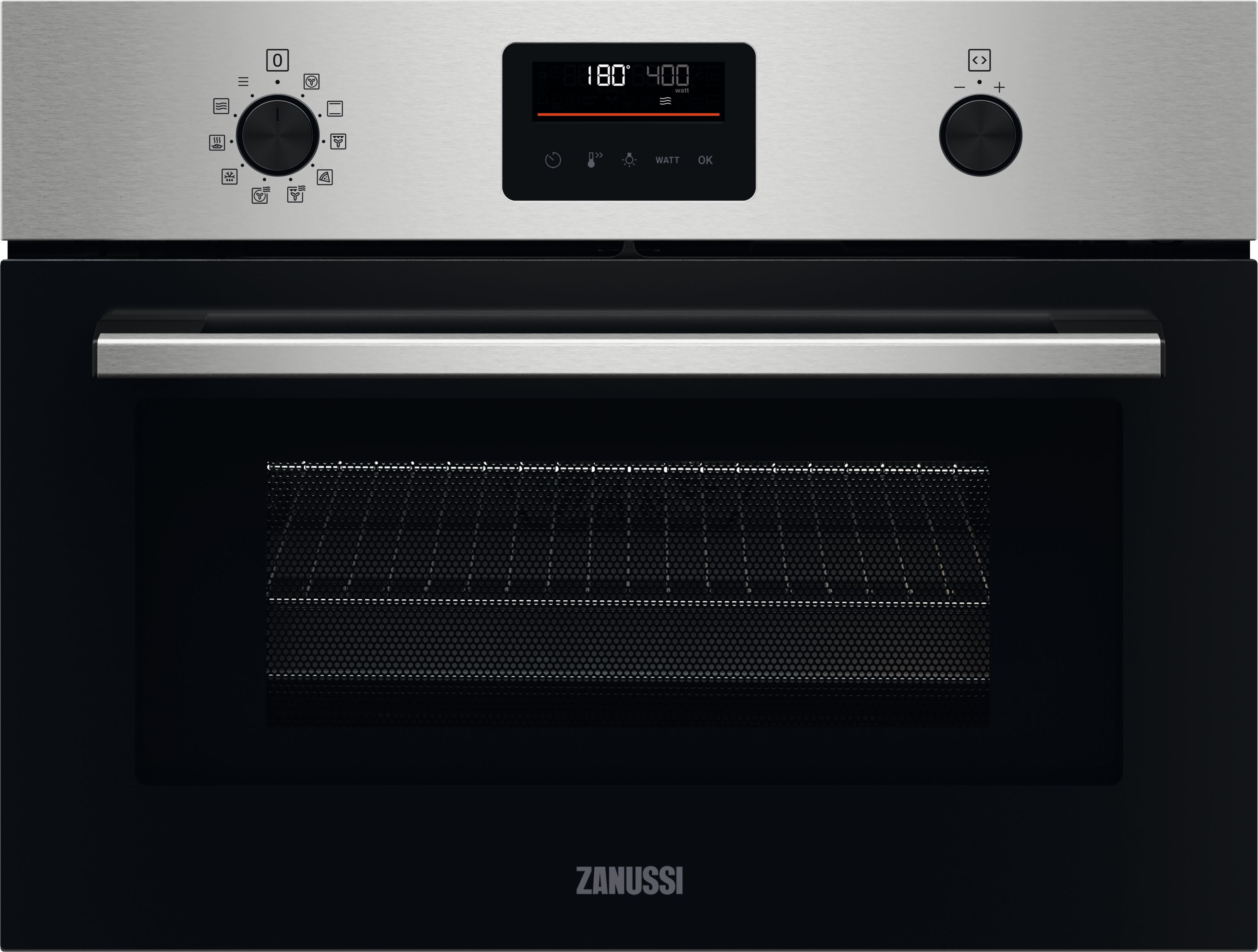 Zanussi ZVENM6X3 Built In Compact Electric Single Oven with Microwave Function - Stainless Steel, Stainless Steel