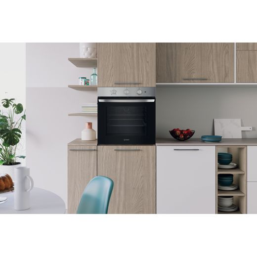 Indesit 859991705060 Electric Single Oven Stainless Steel - Oven in kitchen shot 