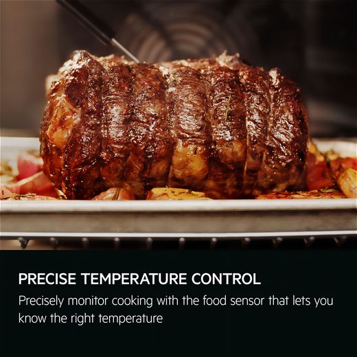 AEG ProAssist Built In Electric Single Oven - Matt Black - Annotation - Precise temp shot