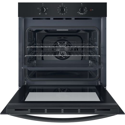 Indesit IO 233 B UK Electric Single Oven Black - Oven with door open shot 