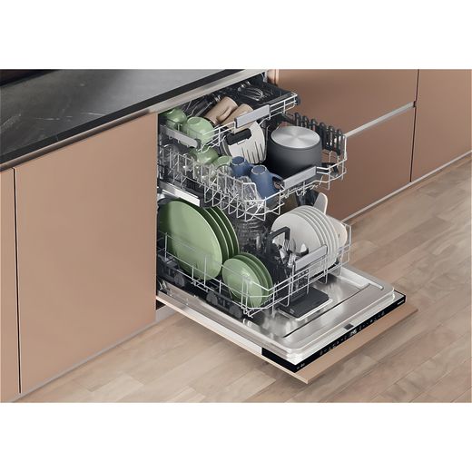 Hotpoint Standard Dishwasher - Stainless Steel - high perspective dishwasher in kitchen shot