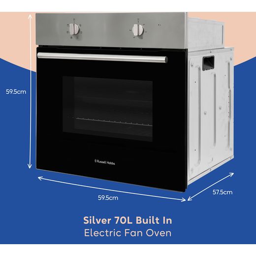 Russell Hobbs RHFEO7004SS/02 Built In Electric Single Oven - Stainless Steel - Annotation - dimension shot