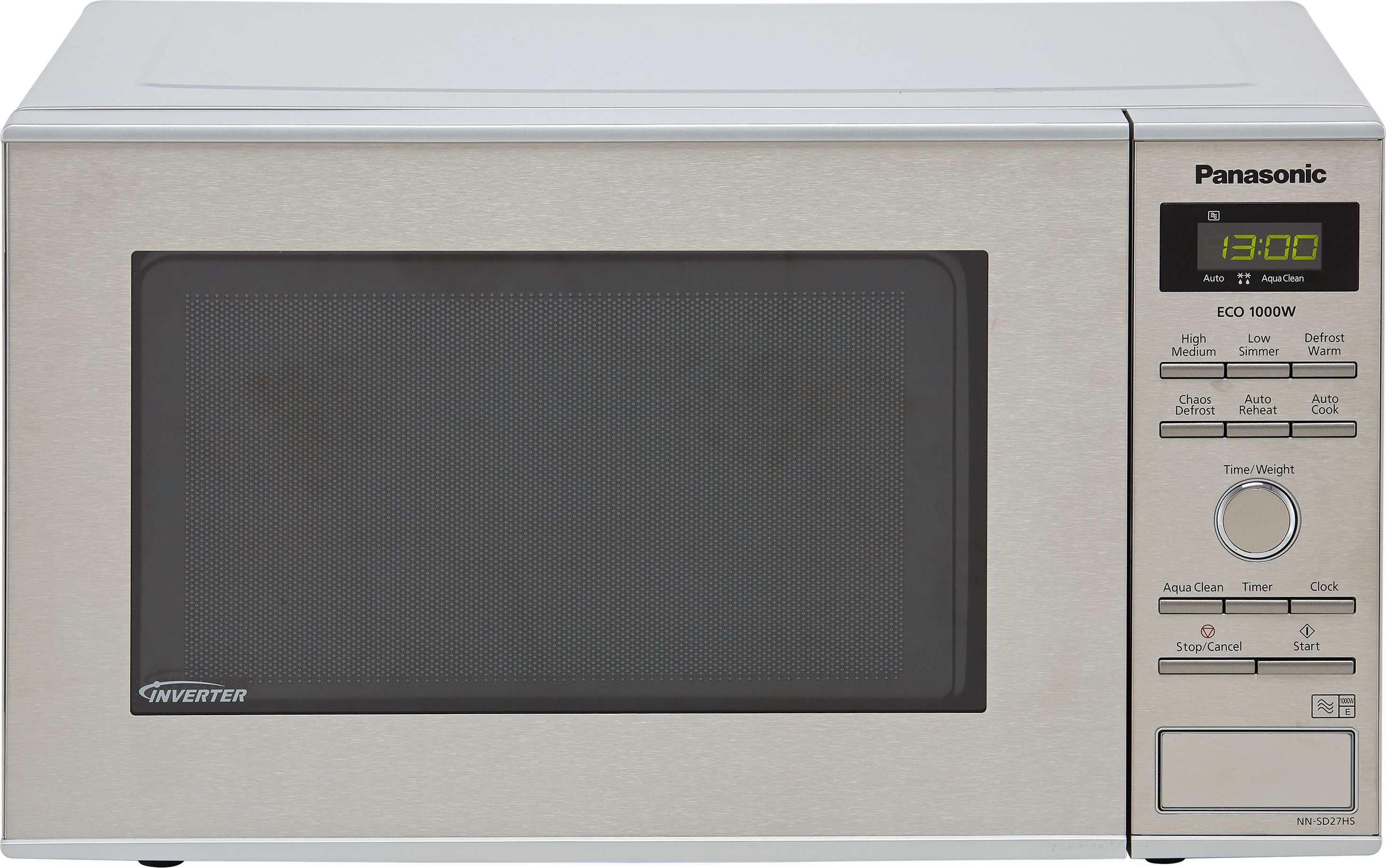 Panasonic NN-SD27HSBPQ Freestanding 28cm Tall Compact Microwave - Stainless Steel, Stainless Steel