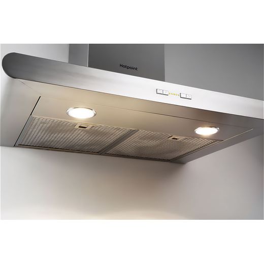 Hotpoint PHC77FLBIX 70cm Chimney Cooker Hood - Stainless Steel - Cooker hood lights shot