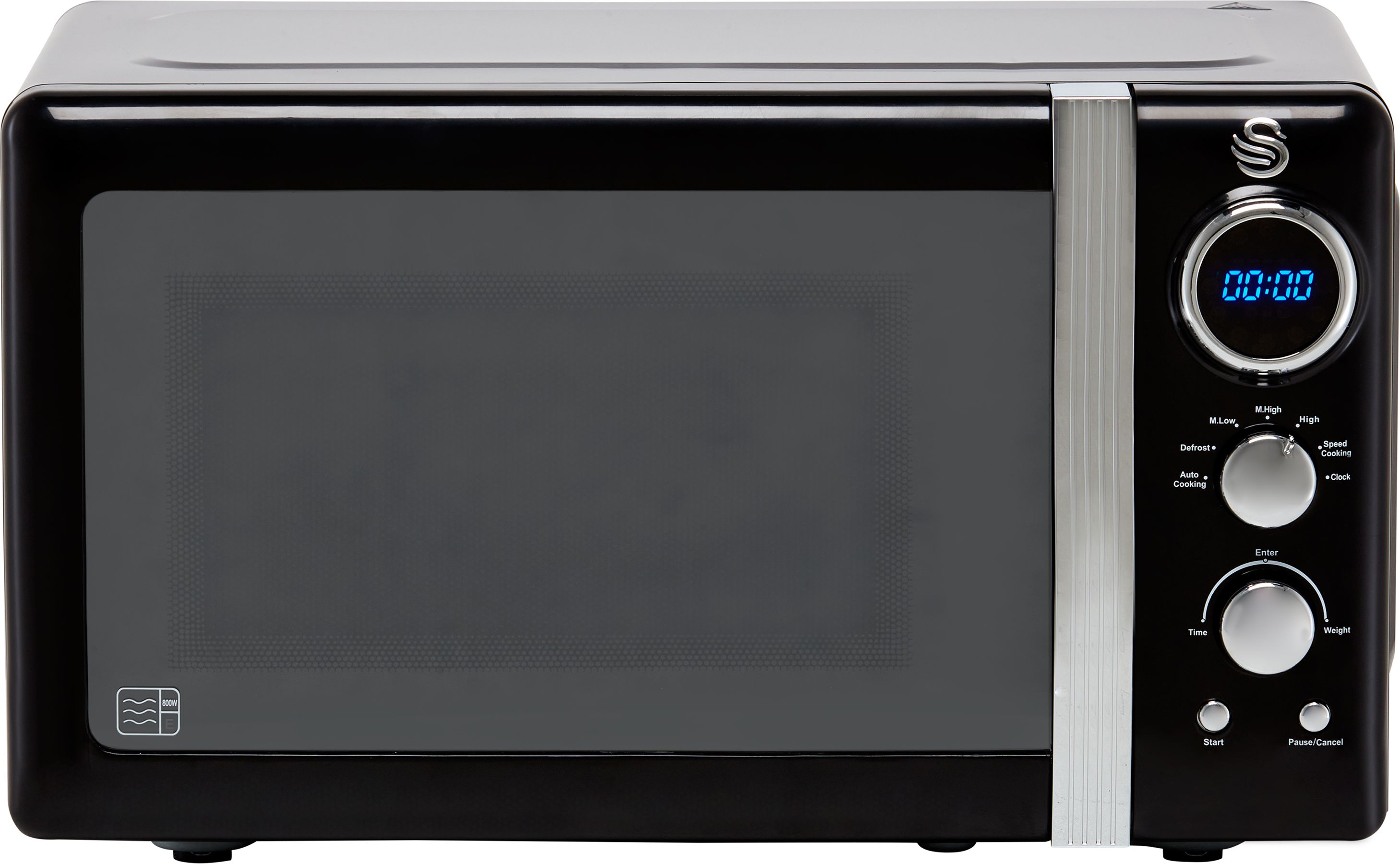 Swan Retro SM22030LBN 20 Litre 26cm High, Freestanding Small Standard Microwave Oven - Black