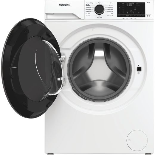 Hotpoint Anti-Stain HBD 9681 ANTI STAIN UK 9Kg / 6Kg Washer Dryer with 1400 rpm - White - Door open