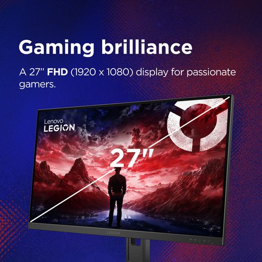Lenovo Legion 27-10 27" Full HD 240Hz Monitor with NVidia G-Sync - Raven Black - Annotation - Gaming brilliance shot