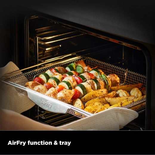 Stoves Richmond Deluxe 90DF 90cm wide Dual Fuel Range Cooker with Gas Hob - Anthracite - Annotation - Airfry function and tray