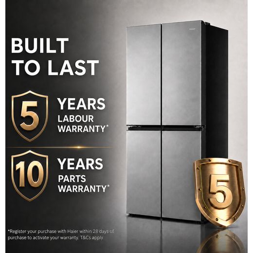 Haier Horizon American Fridge Freezer - Inox - Annotation - 5yrs warranty shot