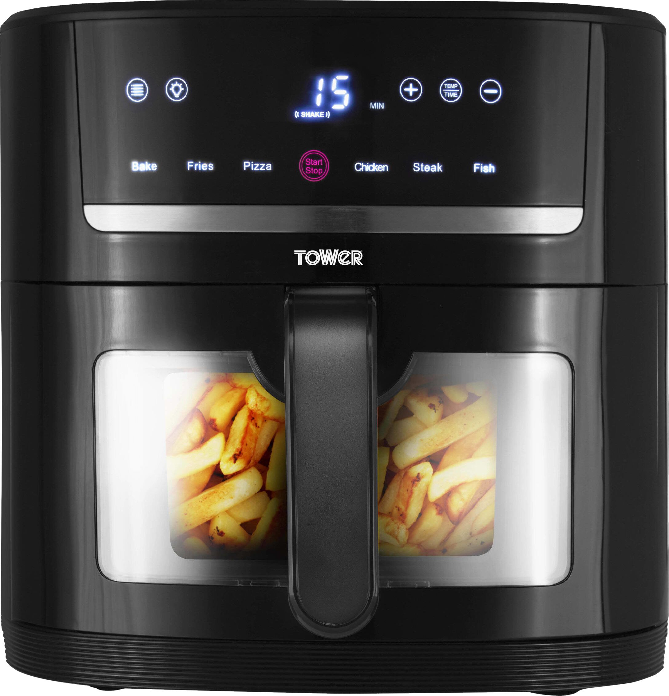 Tower Vortx 8L Eco Saver T17118 Single Drawer Air Fryer - Black, Black