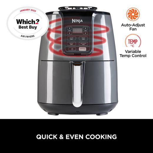 Ninja Foodi Air Fryer AF100UK Air Fryer - Grey - Annotation - Quick and even cooking