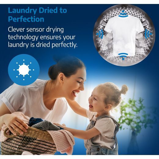 Beko bPRO 500 BM5D511745UW 11Kg / 7Kg Washer Dryer with 1400 rpm - White - Annotation - Dried-to-Perfection