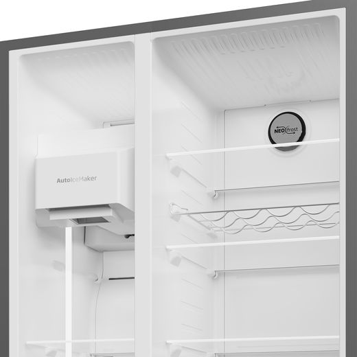 Beko HarvestFresh™ American Fridge Freezer - Black Steel - Internal shot