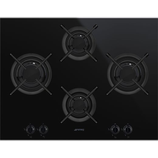 Smeg Dolce Stil Novo PV664LCNX Built In Gas Hob - Black / Stainless Steel