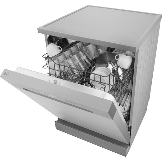 LG Standard Dishwasher - Silver - Left high perspective shot