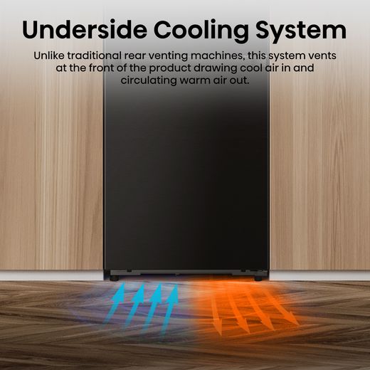 Hisense 60/40 Total No Frost Fridge Freezer - Black - Annotation - Underside cooling system
