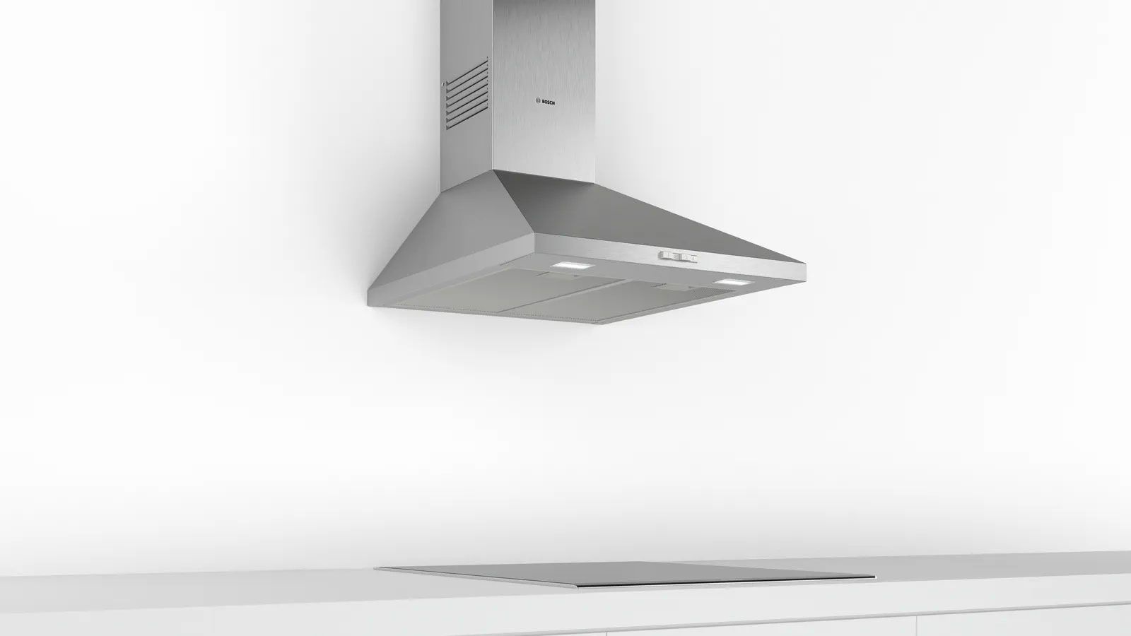 Image of Bosch Series 2 DWP64BC50B 60cm Chimney Cooker Hood - Stainless Steel, Stainless Steel