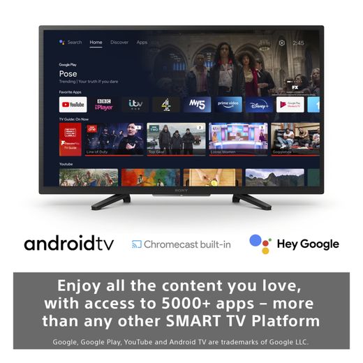 Sony Bravia KD32W800P1U 32" Smart Android TV - Annotation - Android TV 5000+ apps