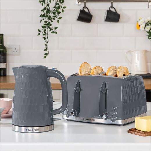 Russell Hobbs Honeycomb 26073 4 Slice Toaster - Grey - Collection shot