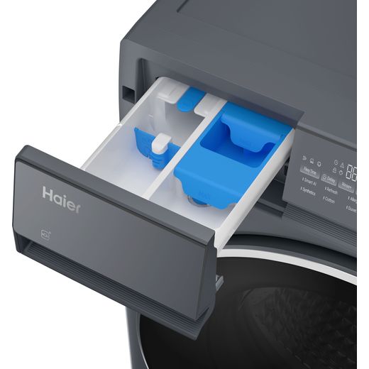 Haier X Series 7 HW90-B14367GTUUK 9kg Washing Machine with 1400 rpm - Graphite - Detergent tray shot