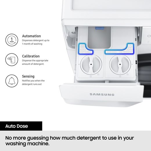 Samsung Series 7 WW90DB7U94GBU1 9kg Washing Machine with 1400 rpm - Black - Annotation - Auto Dose
