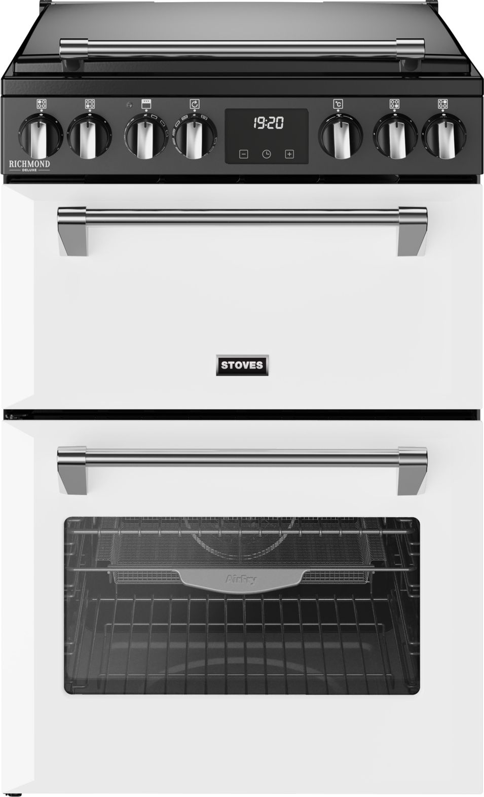 Stoves 60cm Electric Cooker - 4 Zone Induction Hob - Double Oven - Maxi-Grill™ - Steam & Infuse™ - White