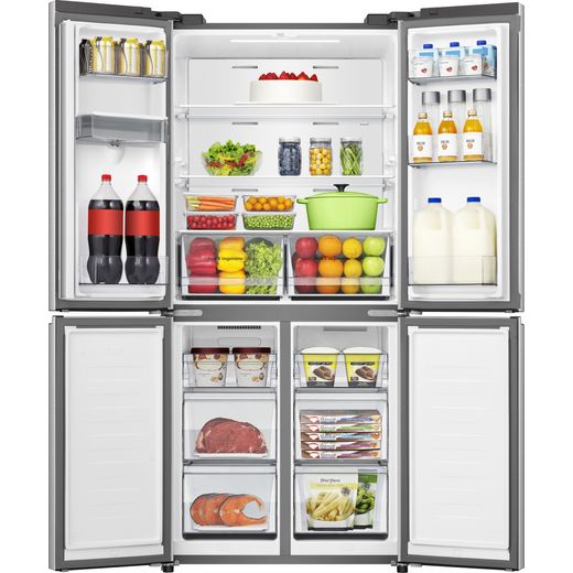 Hisense American Fridge Freezer - Stainless Steel - Doors open