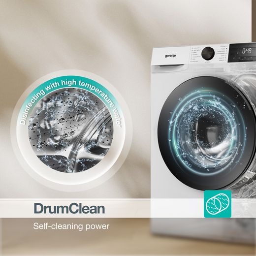 Gorenje G200 Series WG2P114A22/UK 11kg Washing Machine with 1400 rpm - White - Annotation - DrumClean