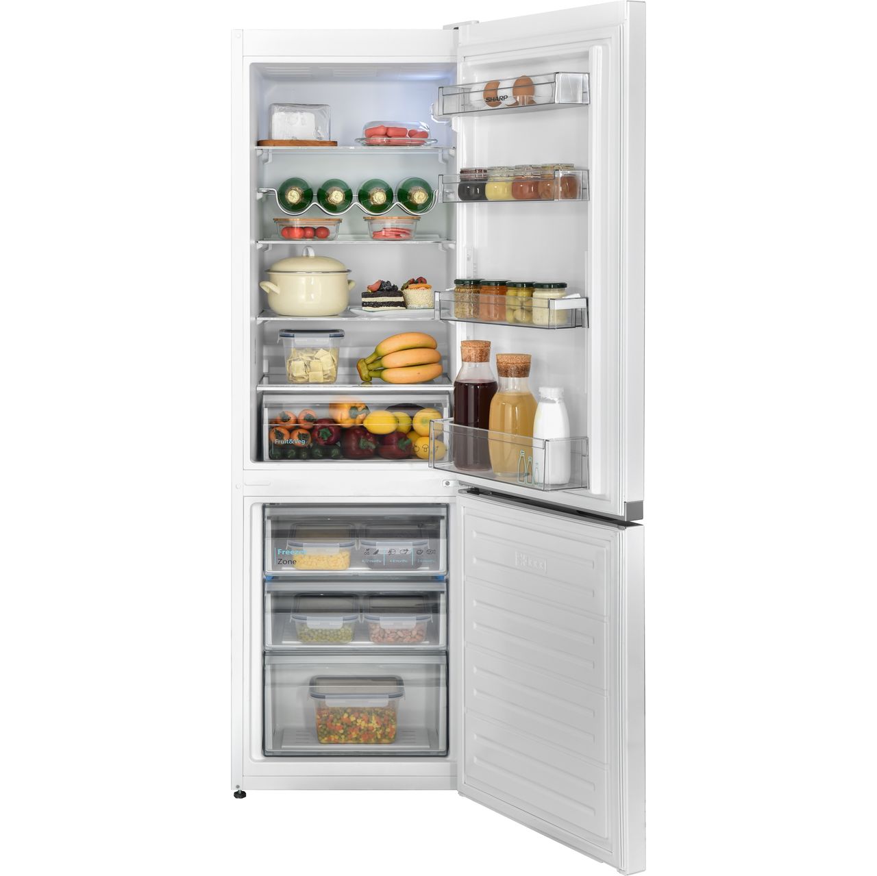 Sharp 268L fridge freezer | SJ-BB04DTXWE2-EN_WH | ao.com