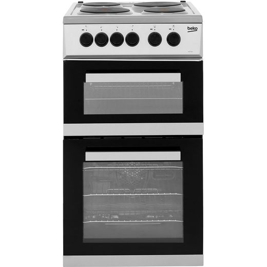 Beko KD533AS 50cm Electric Cooker with Solid Plate Hob - Silver - A Rated