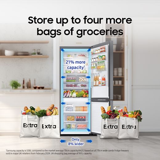 Samsung RB50DG632ES9EU American Fridge Freezer Silver - Annotation - Capacity shot 
