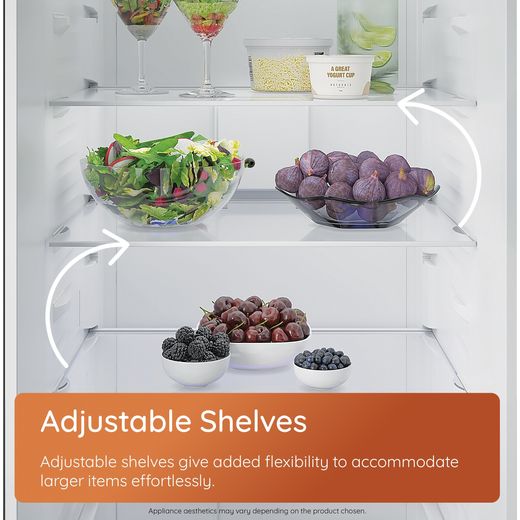 Hotpoint HPKF 3243 XR5UK 181cm 50/50 Total No Frost Fridge Freezer - Black - annotation - adjustable shelves shot 