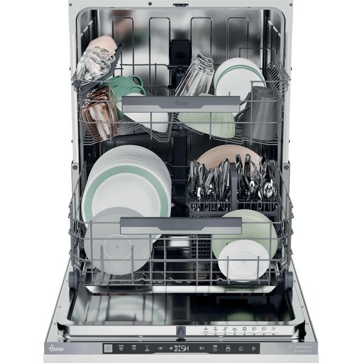 Hoover H-DISH 500 Fully Integrated Standard Dishwasher - Silver - front with door open shot 