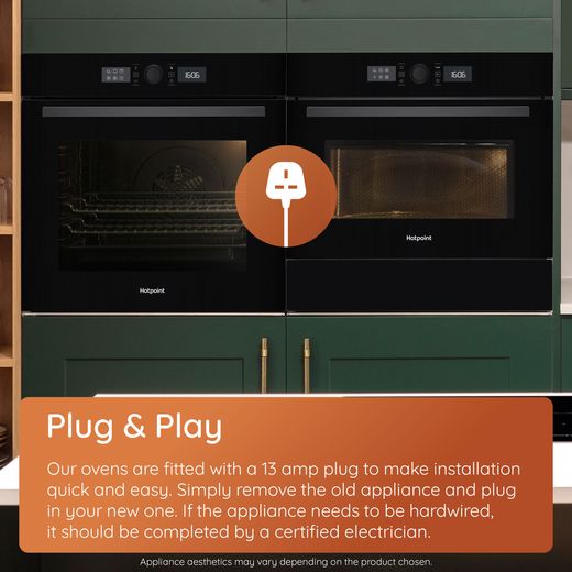 Hotpoint Class 2 HO 255H X UK Built In Electric Single Oven - Stainless Steel - Annotation - Plug_Play