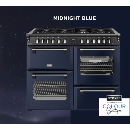 Stoves Richmond Deluxe 110DF 110cm Dual Fuel Range Cooker with Gas Hob - Midnight Blue  - Annotation - Colour Type