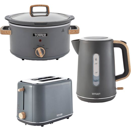 Tower Scandi AOBUNDLE027 Kettle And Toaster Set - Grey