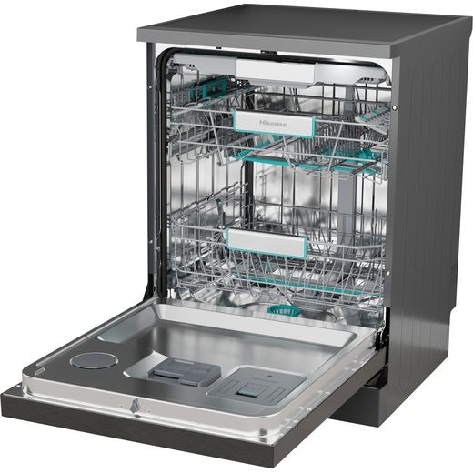 Hisense Standard Dishwasher - Black Inox - left perpsective shot