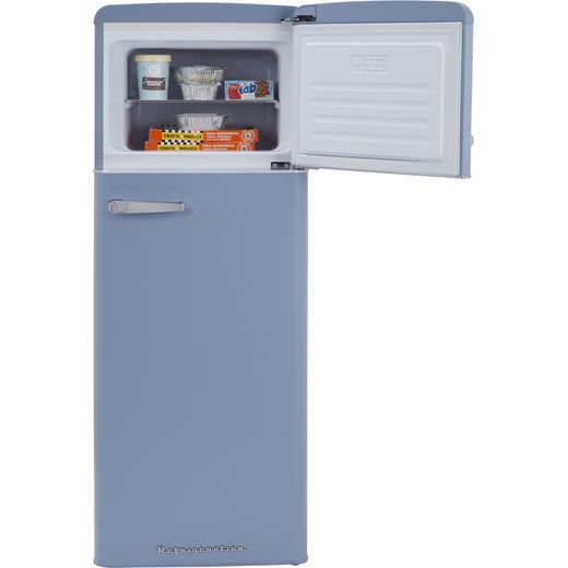 CDA 70/30 Fridge Freezer - Blue - Front freezer door open shot