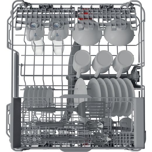 Hotpoint Fully Integrated Standard Dishwasher - Silver with Sliding Door Fixing Kit - Top basket view shot
