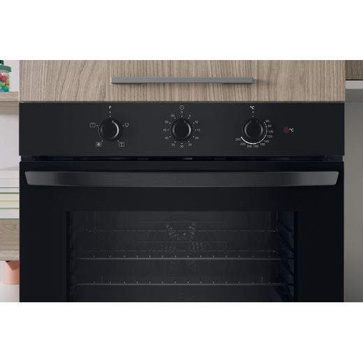 Indesit IO 233 B UK Electric Single Oven Black - Control panel shot 