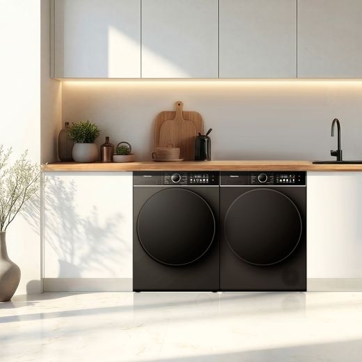 Hisense 3i KitchenFit Series WF3I1143BBL 11kg WiFi Connected Washing Machine with 1400 rpm - Black - Washing machine in kitchen