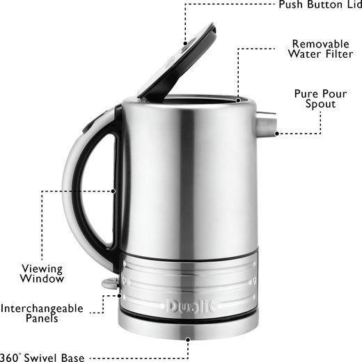 Dualit Architect 72905 Kettle - Black / Brushed Steel - Annotation - Features