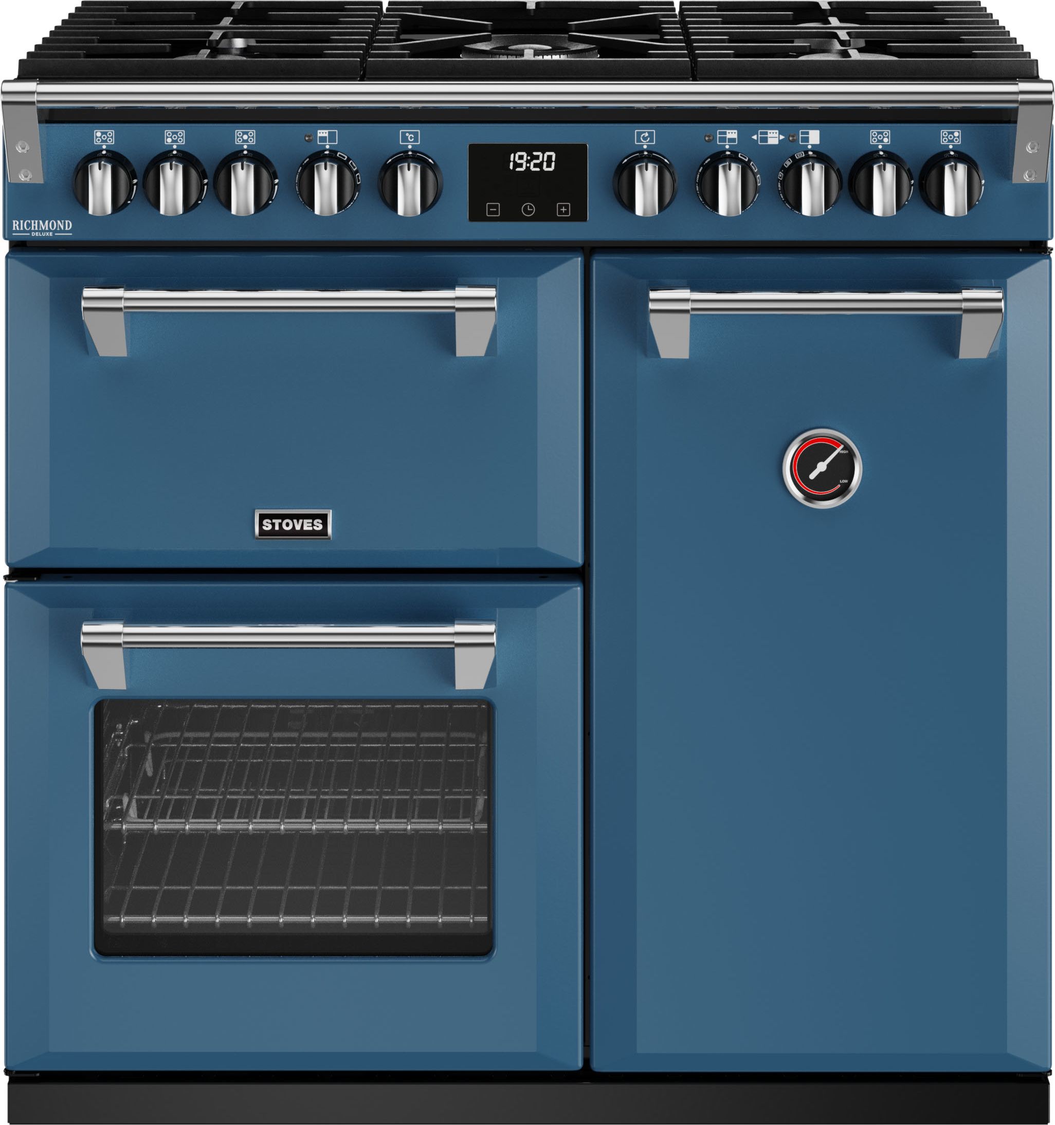 Stoves Richmond Deluxe ST DX RICH D900DF TBL_ Dual Fuel Range Cooker - Thunder Blue - A Rated, Blue