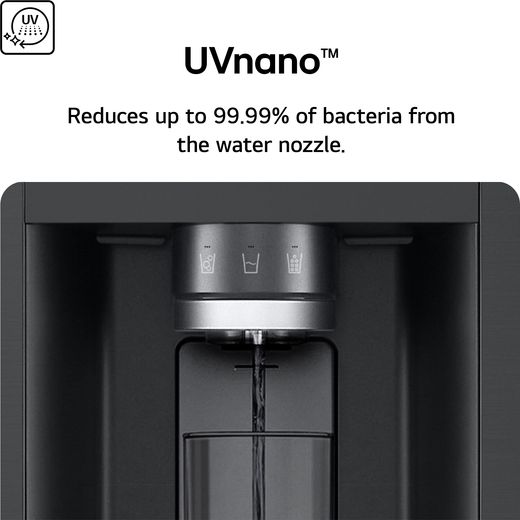 LG NatureFRESH™ American Fridge Freezer - Essence Black Steel - Annotation - UVnano