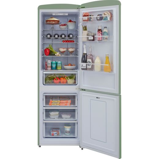 CDA 60/40 Frost Free Fridge Freezer - Green - Doors open