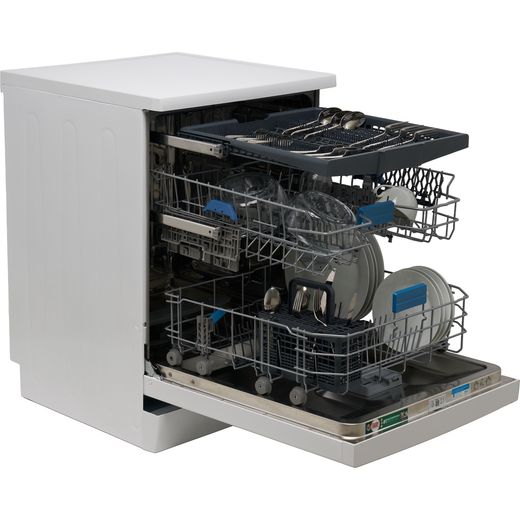 Beko HygieneIntense™ Standard Dishwasher - White - Door open and rack out