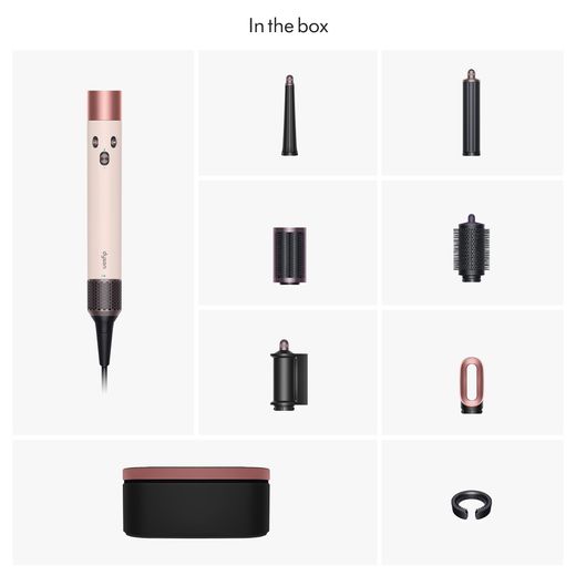 Dyson Airwrap™ I.D. Straight & Wavy 601857-01 Hot Air Styler - Ceramic Pink / Rose Gold - Annotation - Whats in the box shot