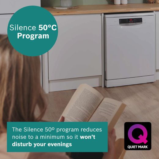 Bosch Series 2 Standard Dishwasher - White - Annotation - Silence Program