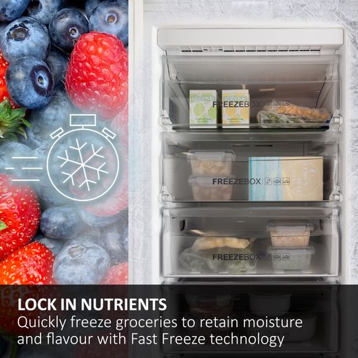 Haier UP 60 Series 7 H4F306SDH1K 190cm High Upright Freezer - Stainless Steel - Annotation - Fast Freeze